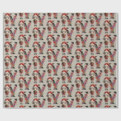 かわいいクリスマス小妖精や小人フェスティバルレターY ラッピングペーパー (フラット)