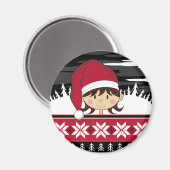 かわいいクリスマス小妖精や小人マグネット マグネット (正面/裏面)