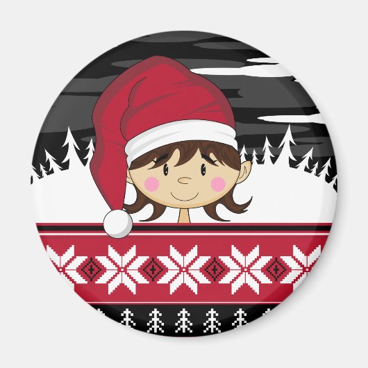 かわいいクリスマス小妖精や小人マグネット マグネット (正面)
