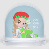 かわいいクリスマス小妖精や小人妖精とデイジーの花 (裏面)