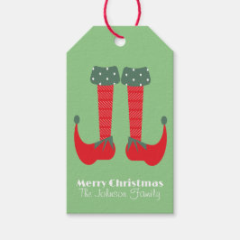 かわいいクリスマス小妖精や小人足ファミリーギフトラベル ギフトタグ