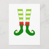 かわいいクリスマス小妖精や小人足 シーズンポストカード (正面)