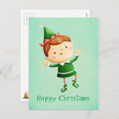 かわいいクリスマス小妖精や小人 シーズンポストカード (正面/裏面)