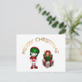 かわいいクリスマス小妖精や小人 シーズンポストカード (スタンド正面)