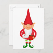 かわいいクリスマス小妖精や小人 シーズンポストカード (正面/裏面)