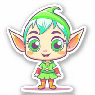 かわいいクリスマス小妖精や小人 シール