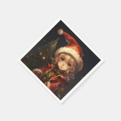 かわいいクリスマス小妖精や小人 スタンダードカクテルナプキン (角)