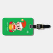 かわいいクリスマス小妖精や小人&スターオングリーン ラゲッジタグ (正面横)