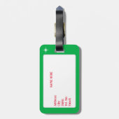 かわいいクリスマス小妖精や小人&スターオングリーン ラゲッジタグ (裏面縦)