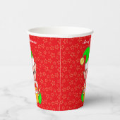 かわいいクリスマス小妖精や小人&スターオンレッド紙カップ 紙コップ (右)