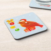 かわいいクリスマス小鳥 コースター (左側)