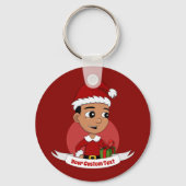 かわいいクリスマス少年の漫画キーチェーン キーホルダー (正面)