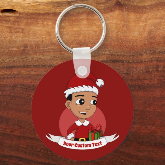 かわいいクリスマス少年の漫画キーチェーン キーホルダー (正面)