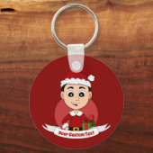 かわいいクリスマス少年の漫画キーチェーン キーホルダー (正面)