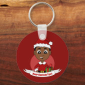 かわいいクリスマス少年の漫画キーチェーン キーホルダー (正面)