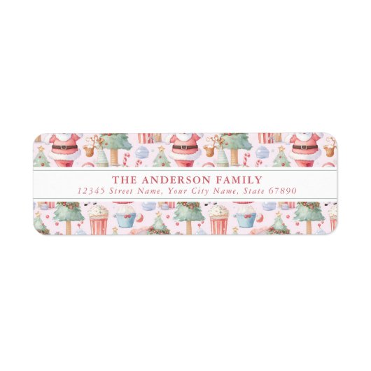 かわいいクリスマス差出人住所ラベル ラベル (正面)