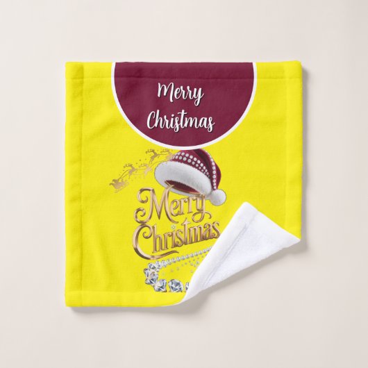 かわいいクリスマス帽子 ウォッシュタオル (ウォッシュタオル)