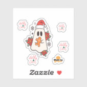 かわいいクリスマス幽霊マグカップ | ホリデージンジャーブレッド&P シール (シート)