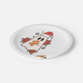 かわいいクリスマス幽霊マグカップ | ホリデージンジャーブレッド&P ペーパープレート (アングル)