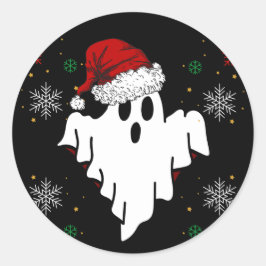 かわいいクリスマス幽霊 ラウンドシール