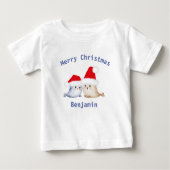 かわいいクリスマス抽象芸術水の色のベビーシール ベビーTシャツ (正面)