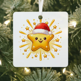 かわいいクリスマス星のオーナメント メタルオーナメント