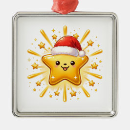 かわいいクリスマス星のオーナメント メタルオーナメント