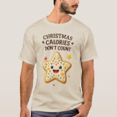 かわいいクリスマス星のクッキーシール Tシャツ (正面)