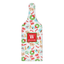 かわいいクリスマス最も素晴らしいタイムモノグラム カッティングボード