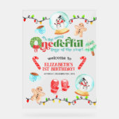 かわいいクリスマス最もONEDERFUL最初の誕生日 アクリルサイン (正面)