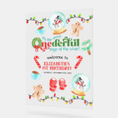 かわいいクリスマス最もONEDERFUL最初の誕生日 アクリルサイン (傾斜)