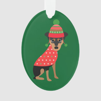 かわいいクリスマス最低Pin犬のオーナメント オーナメント