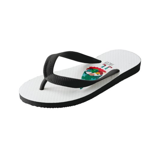 かわいいクリスマス格言とクリスマスオーナメント キッズビーチサンダル (アングル)