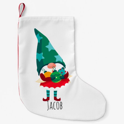 かわいいクリスマス格言とクリスマスオーナメント スモールクリスマスストッキング (正面)