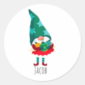 かわいいクリスマス格言とクリスマスオーナメント ラウンドシール (正面)