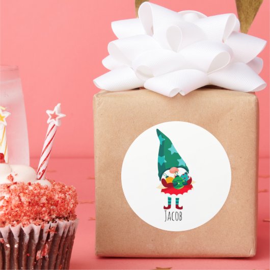 かわいいクリスマス格言とクリスマスオーナメント ラウンドシール (パーティー)