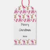 かわいいクリスマス格言とトナカイに手袋 ギフトタグ (正面)