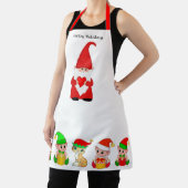 かわいいクリスマス格言と小妖精や小人分隊 エプロン (インサイチュ)