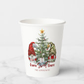 かわいいクリスマス格言と木紙カップ 紙コップ (裏面)