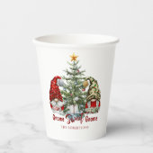 かわいいクリスマス格言と木紙カップ 紙コップ (正面)