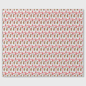 かわいいクリスマス格言と赤いハート ラッピングペーパー (フラット)