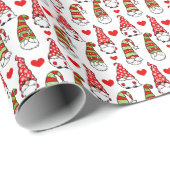 かわいいクリスマス格言と赤いハート ラッピングペーパー (ロールコーナー)