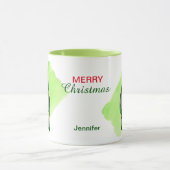 かわいいクリスマス格言と金ゴールドスター マグカップ (中央)