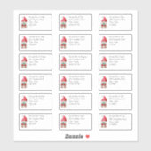 かわいいクリスマス格言の個人名と住所 シール (シート)