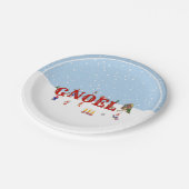 かわいいクリスマス格言イン雪NOELホリデーパーティー ペーパープレート (アングル)