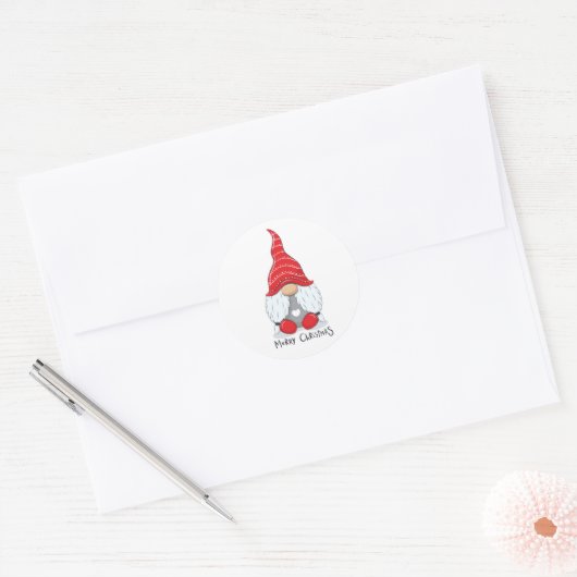 かわいいクリスマス格言ウォーターカラーアート ラウンドシール (封筒)