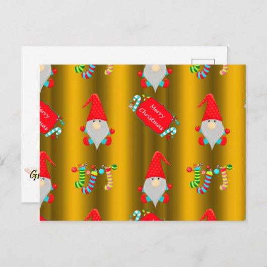 かわいいクリスマス格言オン金ゴールド ポストカード (正面/裏面)