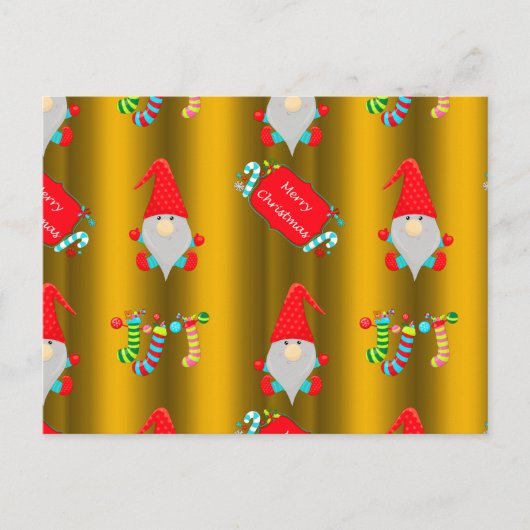 かわいいクリスマス格言オン金ゴールド ポストカード (正面)