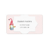 かわいいクリスマス格言ガールモノグラムの ラベル (正面)