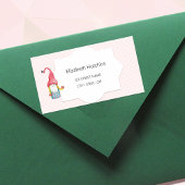 かわいいクリスマス格言ガールモノグラムの ラベル